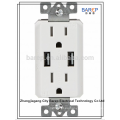 Salida del cargador USB Aprobación GFCI UL, 20A, 125V AC, 60Hz.barep